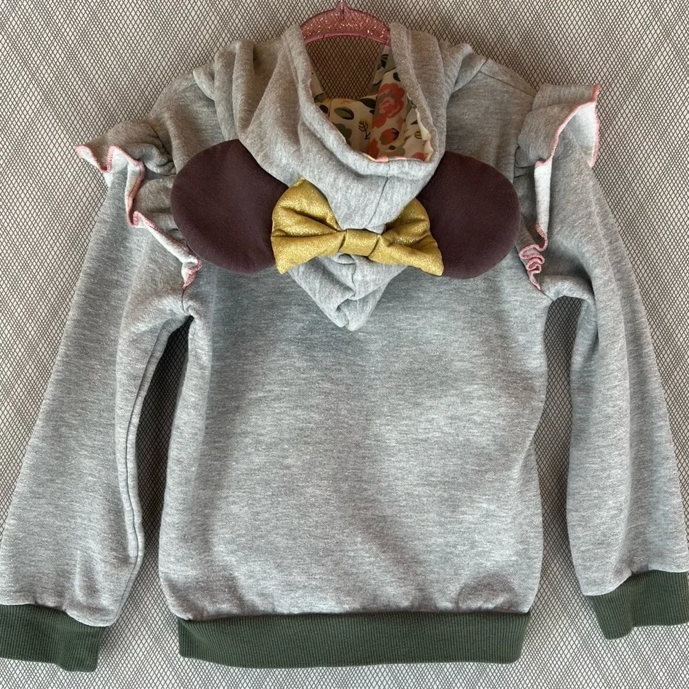 Disney Minnie Mouse - Gold bow Ear Minnie Hoodie (Size 5)